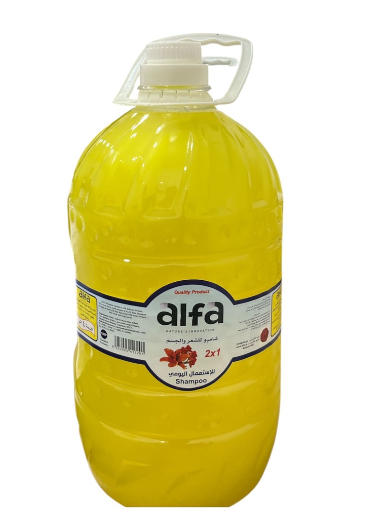 الفا شامبو للشعر والجسم اصفر 4 لتر