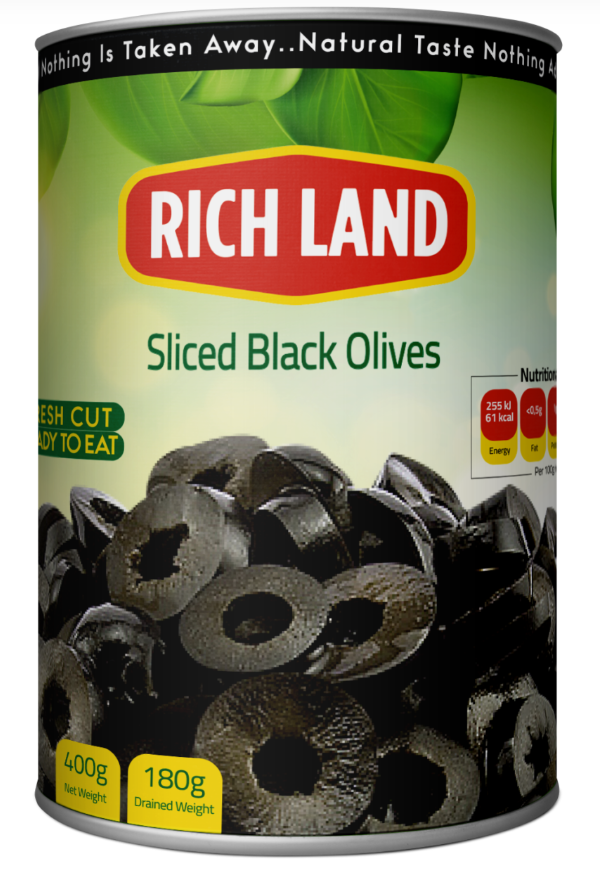 ريتش لاند زيتون اسود شرائح 400 غم