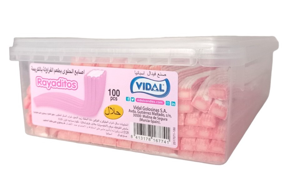 فيدال كاندي اصابع نكهة الفرولة بالكريمة