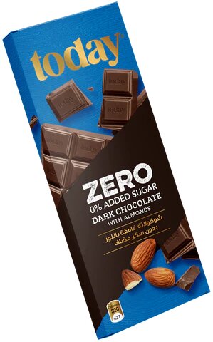 توداي بار شوكلاتة داكنة باللوز زيرو 60  غم