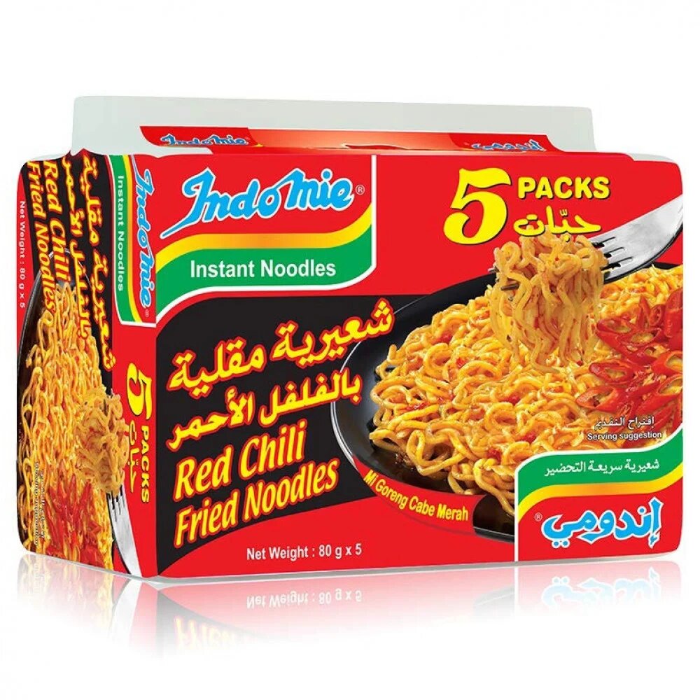 اندومي اكياس شعيرية مقلية بالفلفل الاحمر 80 غم