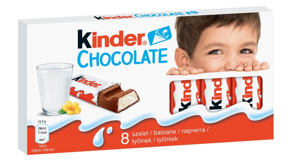 كندر شوكولاتة بالحليب 8 اصابع 100 غم