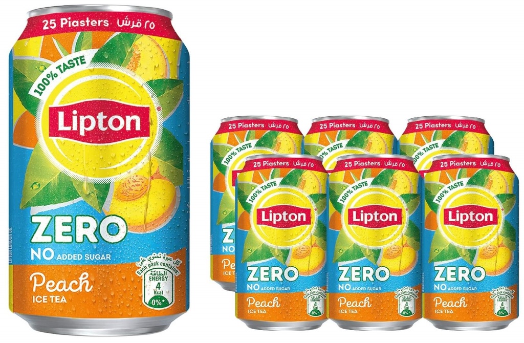 ليبتون ايس تي خوخ زيرو 320 مل*6