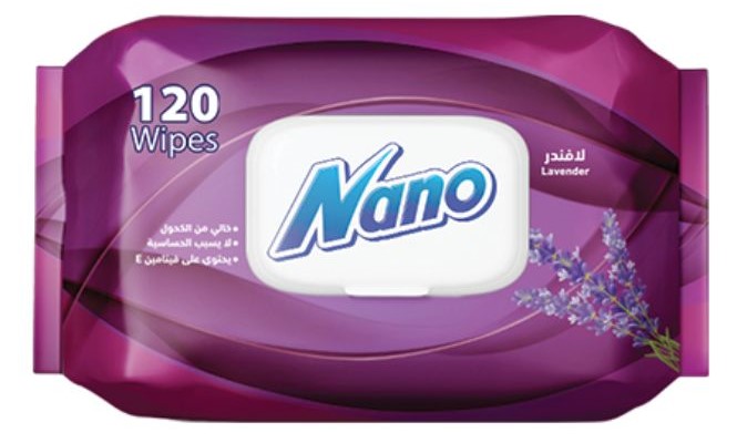نانو مناديل معطرة رائحة اللافندر 120 منديل