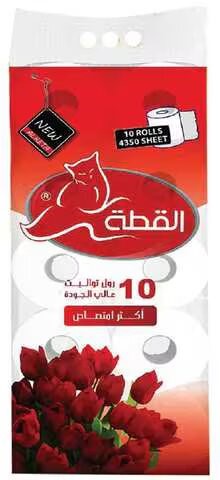 القطة ورق تواليت 10 رول