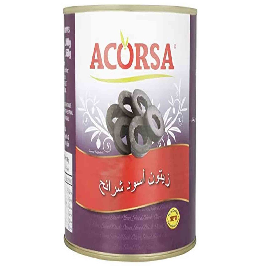 اكورسا زيتون اسود شرائح 350 غم