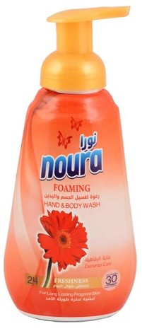 نورا سائل يدين فوم عناية الرفاهية احمر 500 مل