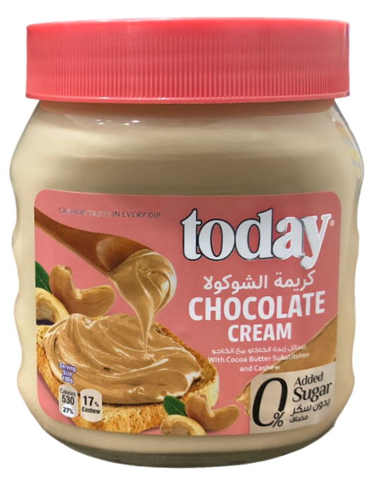 توداي شوكولاتة دهن بالكاجو خالي من السكر 350 غم