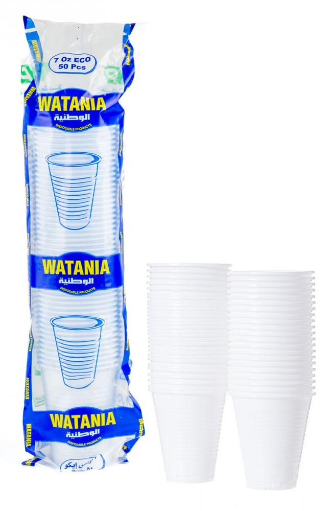 الوطنية كاسات بلاستك 7 اونصة