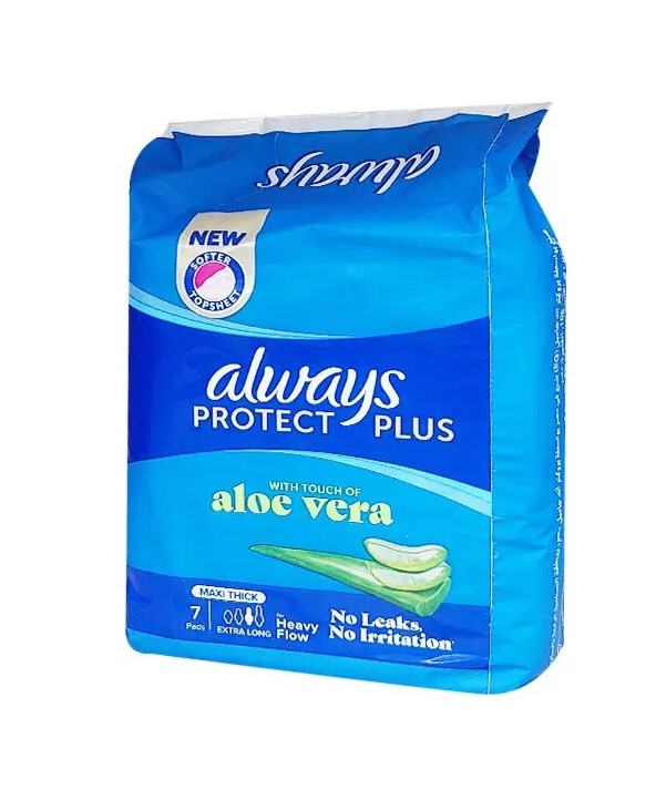 اولويز فوط صحية ماكسي سميكة طويلة جدا بخلاصة الالوفيرا ؛7 قطع