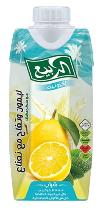الربيع عصير ليمون وتفاح مع نعنع 330 مل * 18