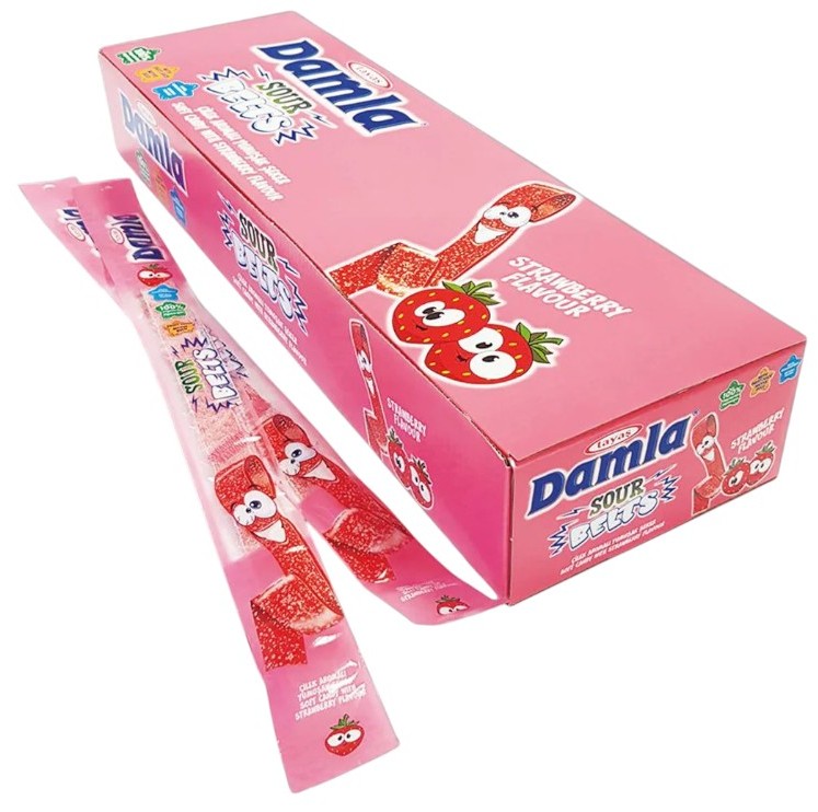 دملا حبل الكاندي الحامضة فراولة 15 غم