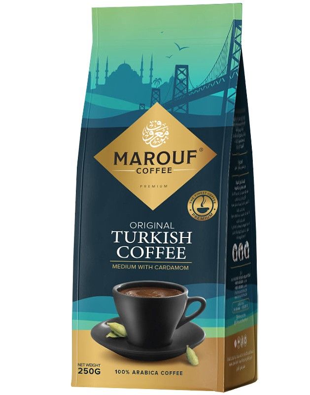 بن معروف قهوة تركية وسط مع هيل 250 غم