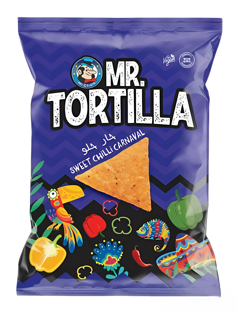 مستر شيبس تورتيلا حار حلو 18 غم * 100