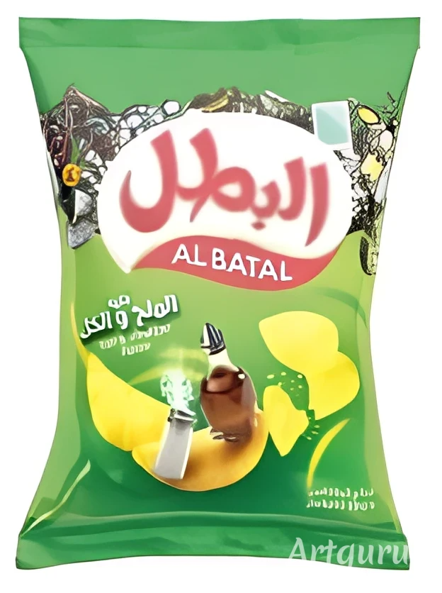 البطل شيبس بطاطا ملح وخل 12 غم * 100