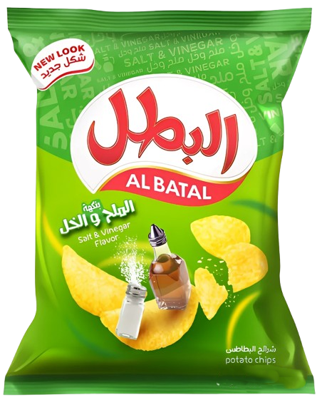 البطل شيبس بطاطا ملح وخل 110 غم * 12