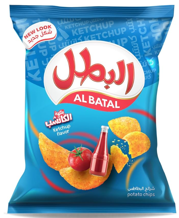 البطل شيبس بطاطا كاتشب 110 غم *12