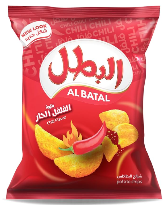 البطل شيبس بطاطا فلفل حار 110 غم * 12