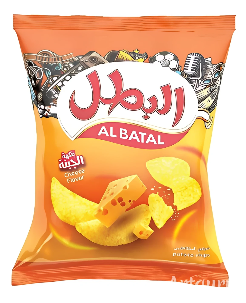 البطل شيبس بطاطا بنكهة الجبنة 12 غم * 100