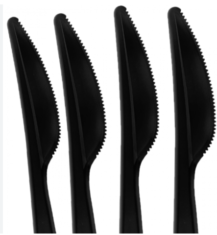 القلعة  سكين بلاستك اسود  25 قطعة