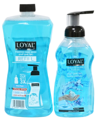 لويال سائل غسيل ايدي فوم ازرق عرض 1500 مل + 500 مل