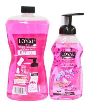 لويال سائل غسيل ايدي فوم زهري عرض 1500 مل + 500 مل