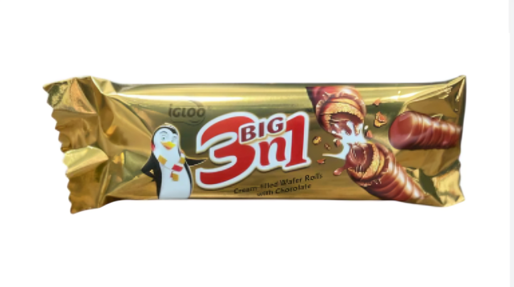 اكلوو بيج 3 أن 1 لفائف الويفر المحشوة بالكريمة 21 غرام