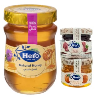 هيرو عسل طبيعي 350 غم +2 حبة 28 غم