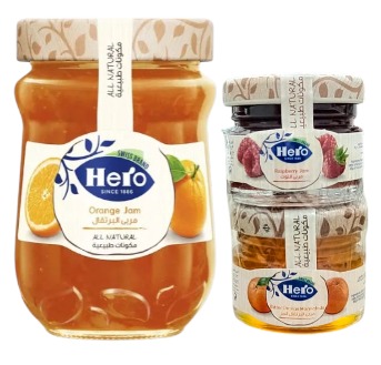 هيرو مربى البرتقال 350 غم +2 حبة 28 غم
