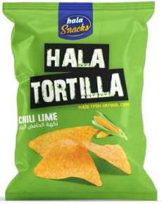 شيبس هلا تورتيلا حامض حار 70 غم*25