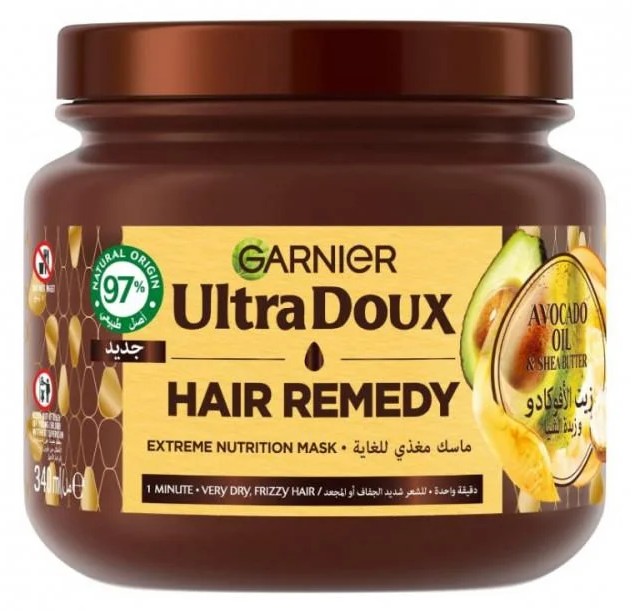 غارنييه ماسك مغذي للشعر بزيت الافوكادو وزبدة الشيا 340 مل