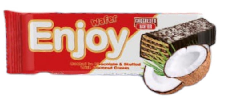 مستر انجوي ويفر شوكولاتة بنكهة جوز هند 30 غم